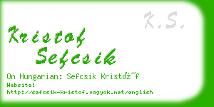 kristof sefcsik business card